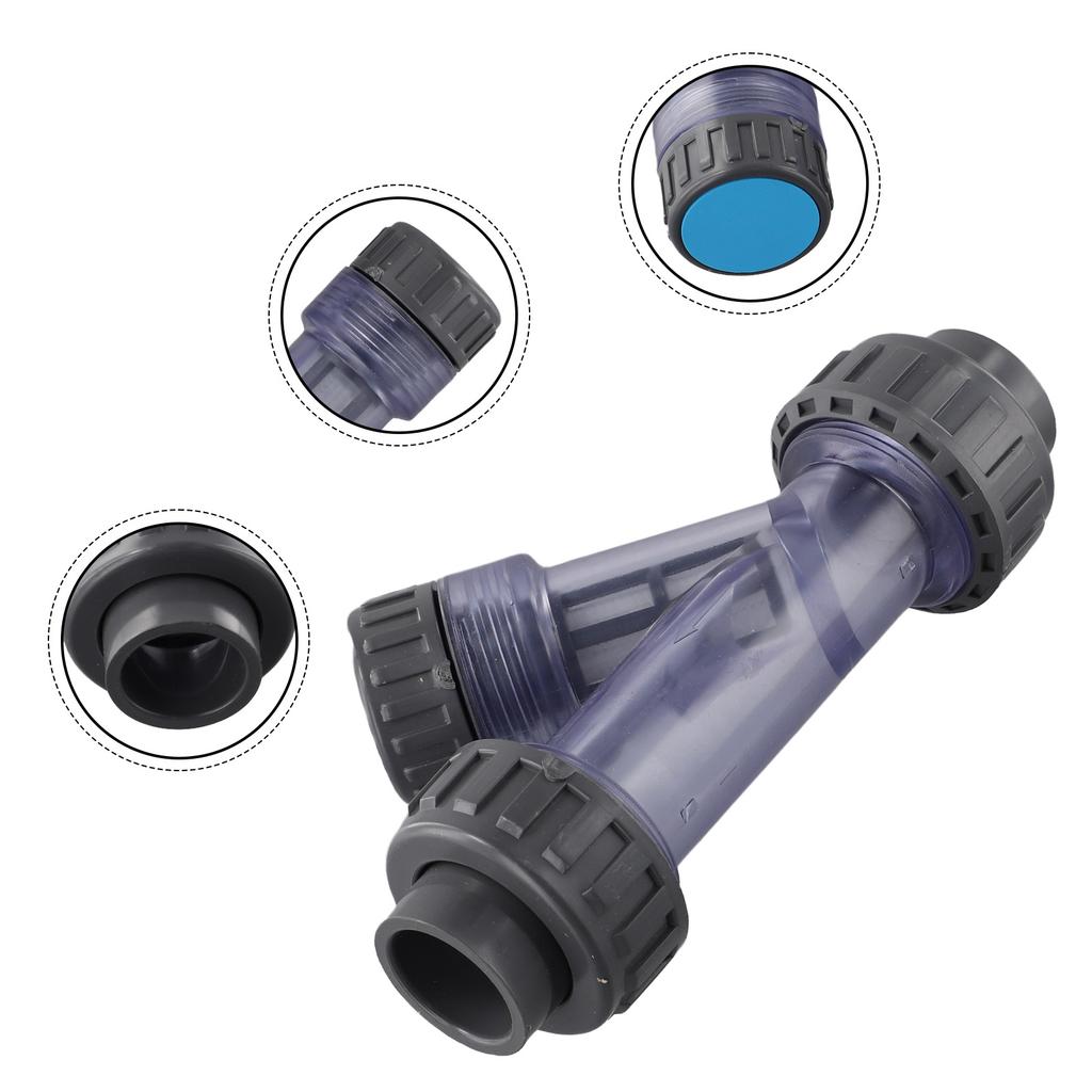 Filtro a Y Trasparente in PVC da 20 63 mm Filtro a Y Manutenzione Acquario Come Mostrato in Figura Rimuove Impurità e Detriti