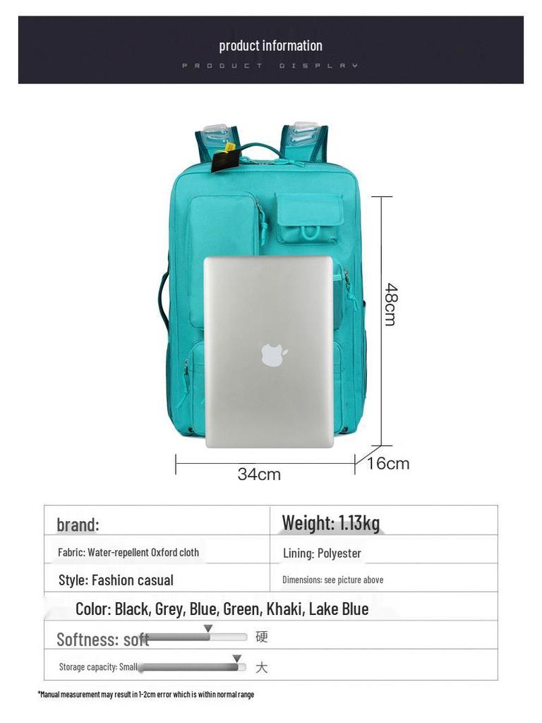 Unisex Air Cushion Multi-Pocket Large Capacity Sports Backpack for Students