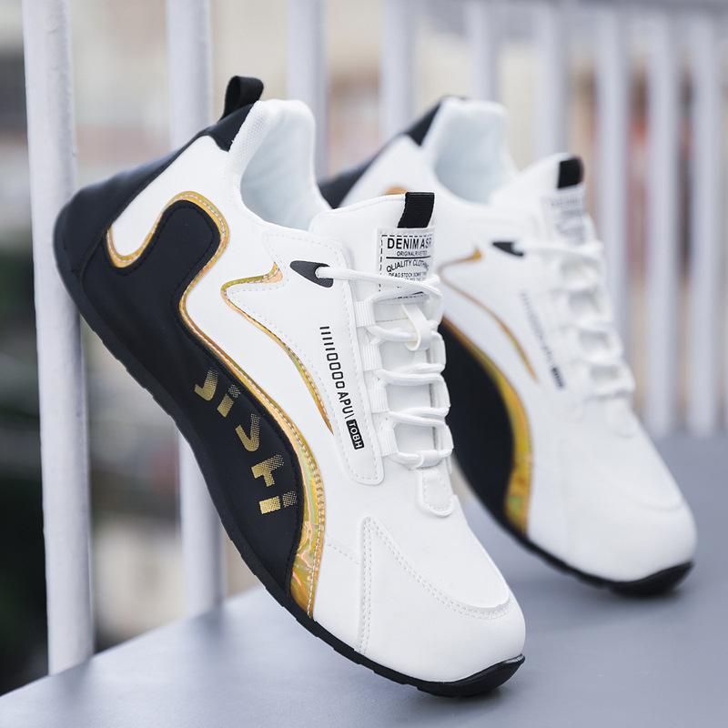 Spring new men's shoes fashionable versatile leather sports casual shoes fattening inner height increasing travel shoes soft-soled shoes