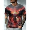 Sommer Herren Freizeit Mode Kreativ Lässig Täglich T-Shirt Locker Lässig T-Shirt 3D Digital Farbe Gedrucktes T-Shirt