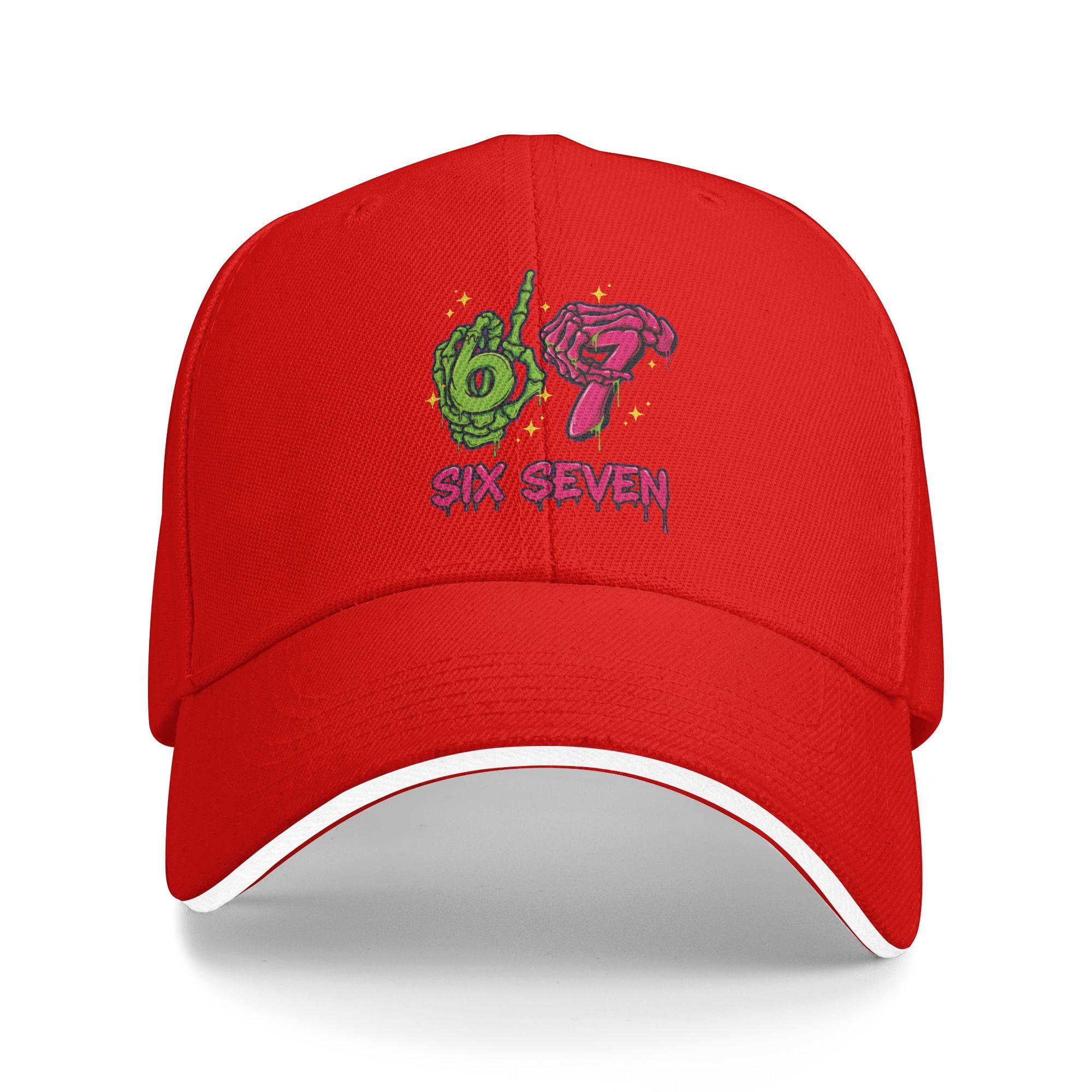 

67 Halloween Neon Six Seven Baseball Cap y2k Retro Couple Women Trucker Hat Sun Print Running Hippie Baseball Caps Birthday Gift One Size