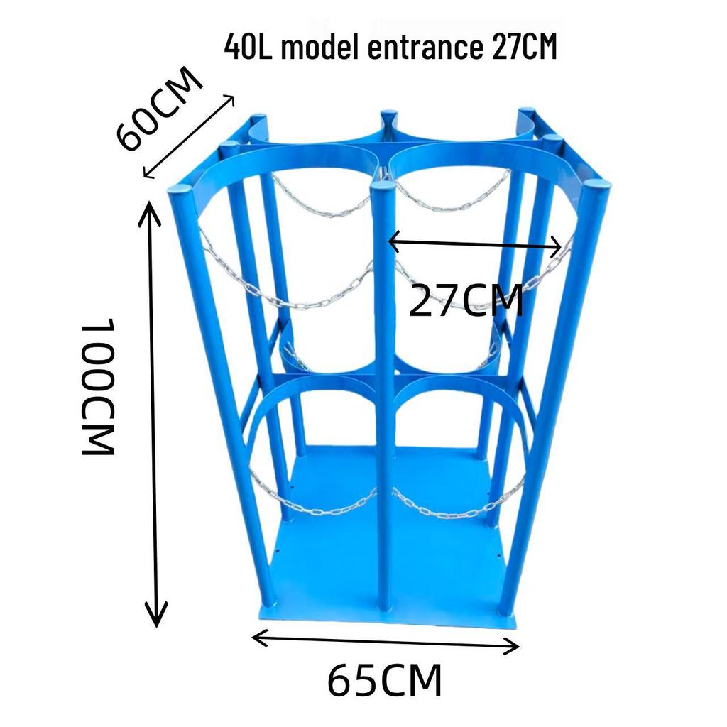 Dual Cylinder Anti-Tip Rack for Lab Oxygen and Acetylene Tanks