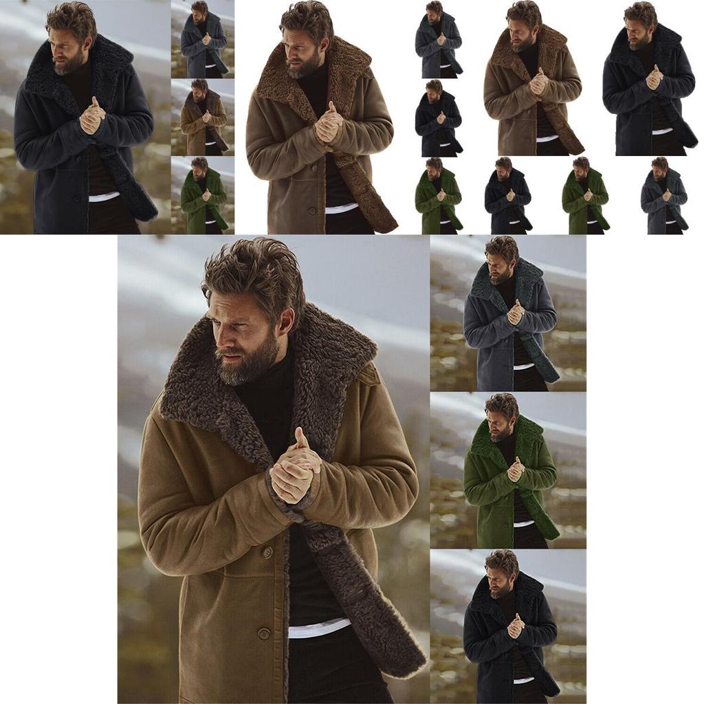 Men's Winter Warm Thick Coat Trench With Storm Cuffs And Cozy Lining Inside