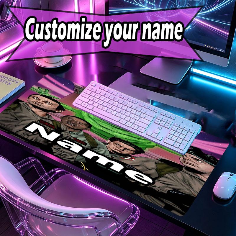 Custom Name Personalized Ghostbusters Pattern Mousepad, Laptop PC Desk Mat, Decorative Desk Mat for Home Keyboard Pad Gift