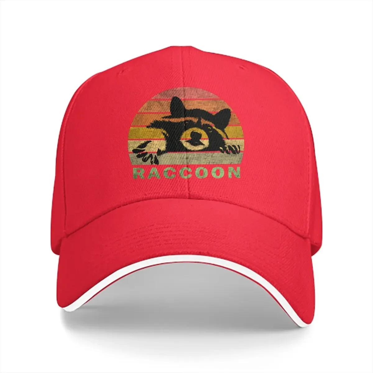 

Pure Color Dad Hats Retro Raccoon Unisex s Hat Sun Visor Baseball Caps Raccoon Lover Peaked Cap One Size