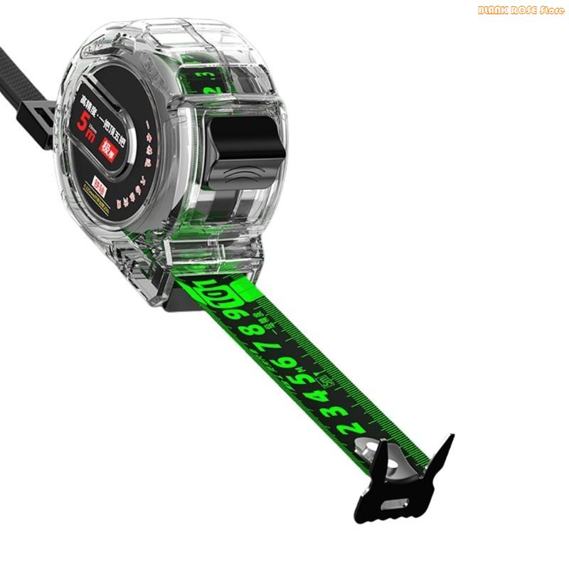 K1AE 5M Measuring Tape Locking Fluorescent Steel Tape Measure High Precisions