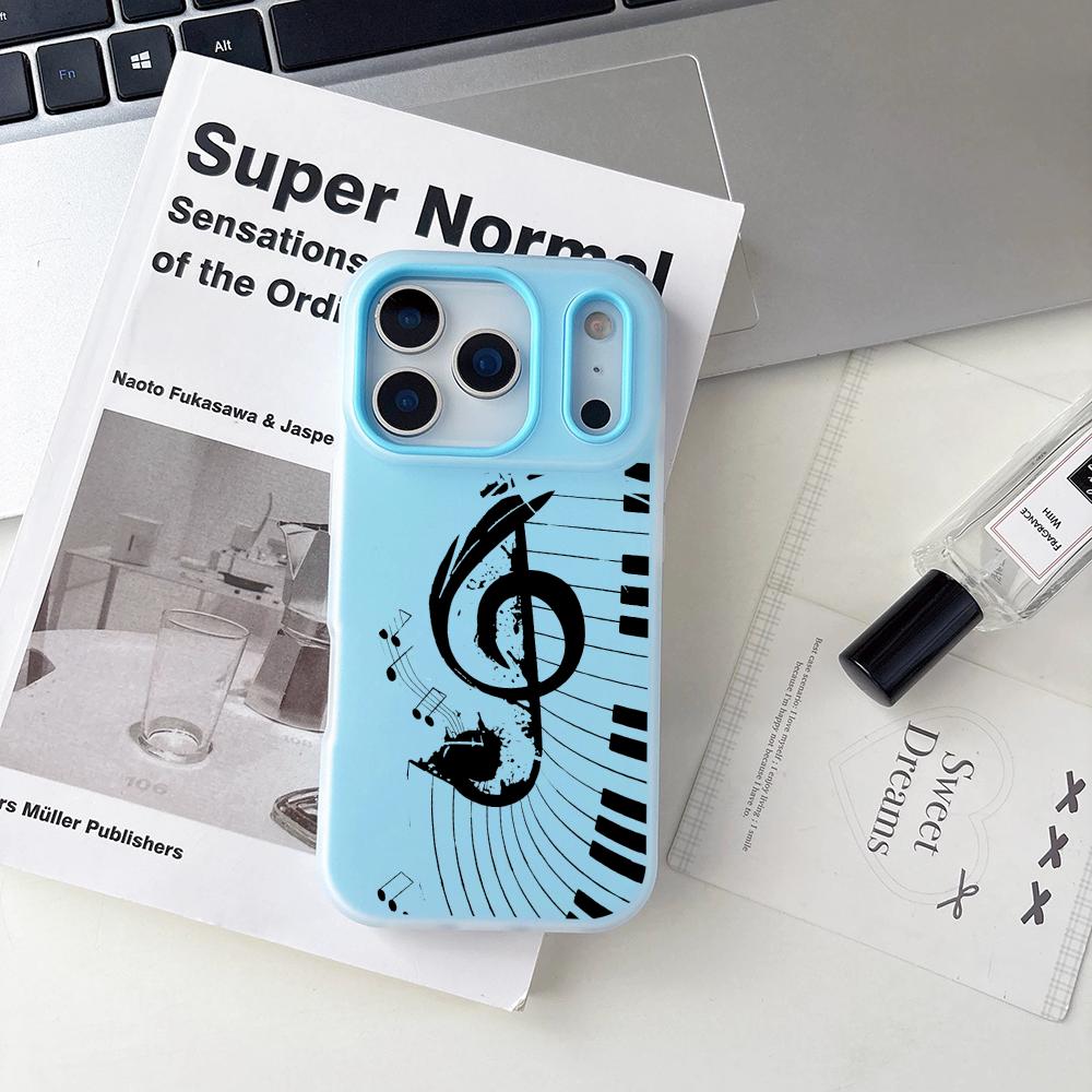 INS Trendy Musical Notes Phone Case For iPhone 17 16 15 14 13 12 11 Pro Max Plus Mini Case Clear Jelly Shockproof Soft Cover