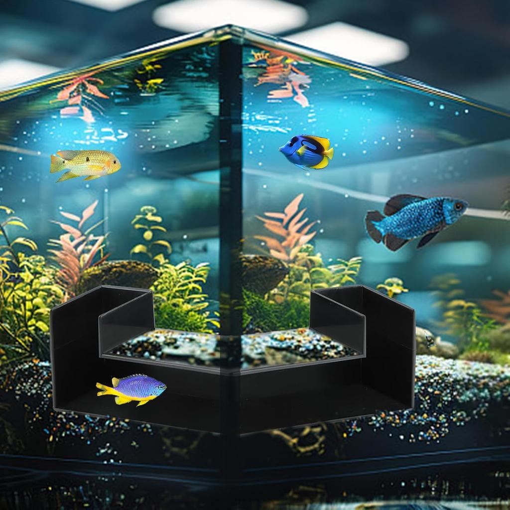 Shrimp Cave Aquarium Tunnel, Aquarium Underground Tunnel Corner Aquarium Cave Fish Tank Decorations, Fish & Shrimp Hideout for Aquariums