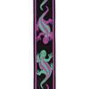 Vingate Strap Collection Lizards 50BALPW01 Guitar Strap with Strap Locks D'Addario Green/Purple