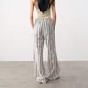 GREEN BELT Women's Embroidered Striped Drawstring Straight-Leg Casual Pants