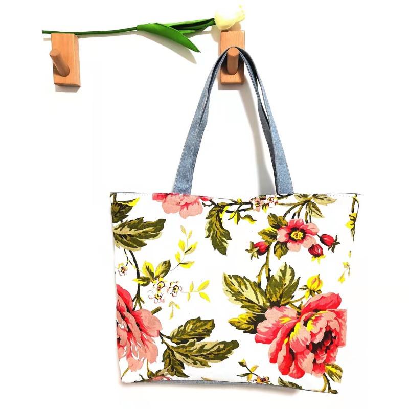Women Canvas Bags Casual Daily Shoulder Tote Shopper Handbag Simple Hobo Bags