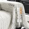 Simple Style Chenille Sofa Towel With Tassels Edge Sofa Cover Blanket Home Decoration Leisure Relax Beach Towel