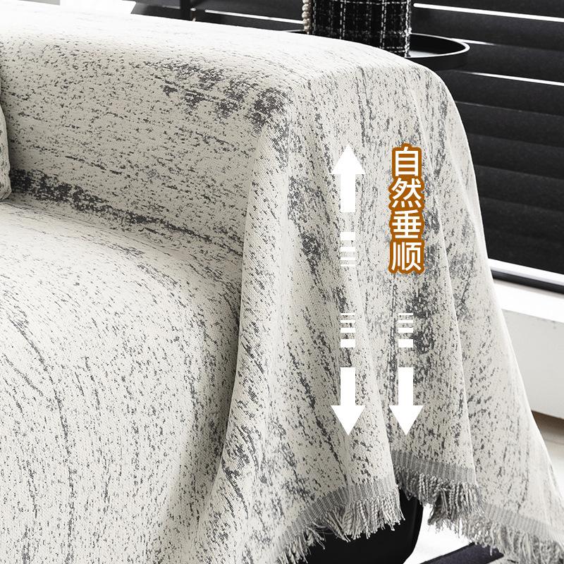 Simple Style Chenille Sofa Towel With Tassels Edge Sofa Cover Blanket Home Decoration Leisure Relax Beach Towel