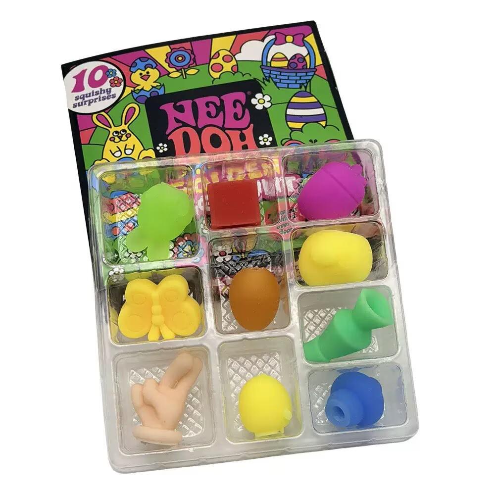 Needoh Stress Relief Toy - Advent Calendar Blind Box with 10 Squeeze Toys & Golden Egg Hunt