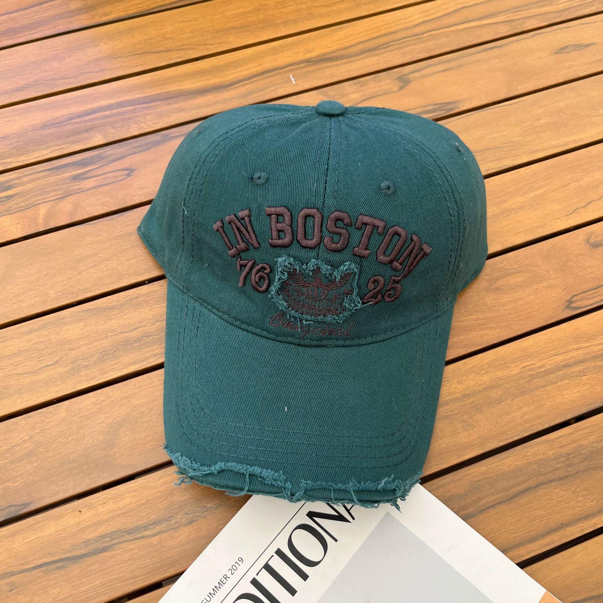 

Жіноча шапка 2024 нова осінньо-зимова бейсболка з невеликою кепкою для обличчя, американська ретро універсальна м яка вишивка Adjustable -7626 peacock синього кольору