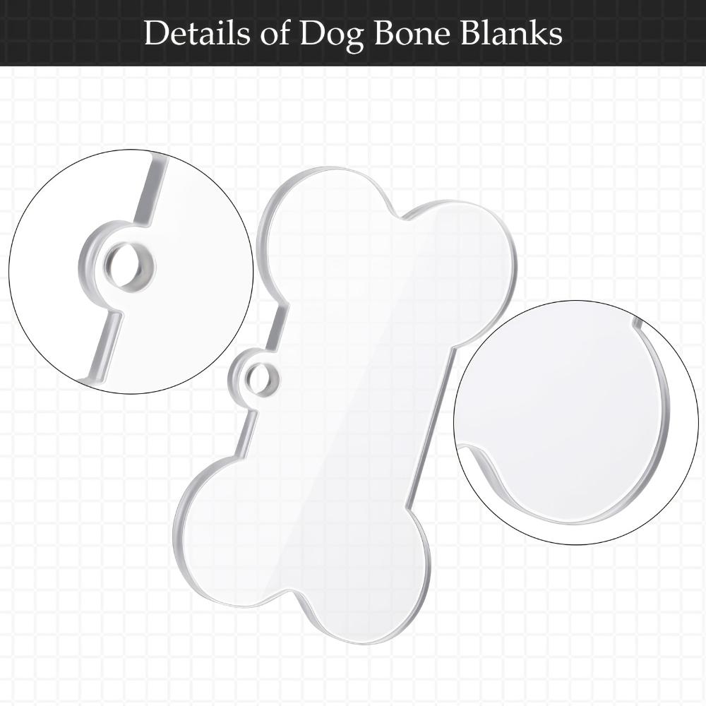 20/30pcs clear pressed acrylic blank,dog bone diy ornament clear pressed acrylic disc,wall decor holiday label holiday decor