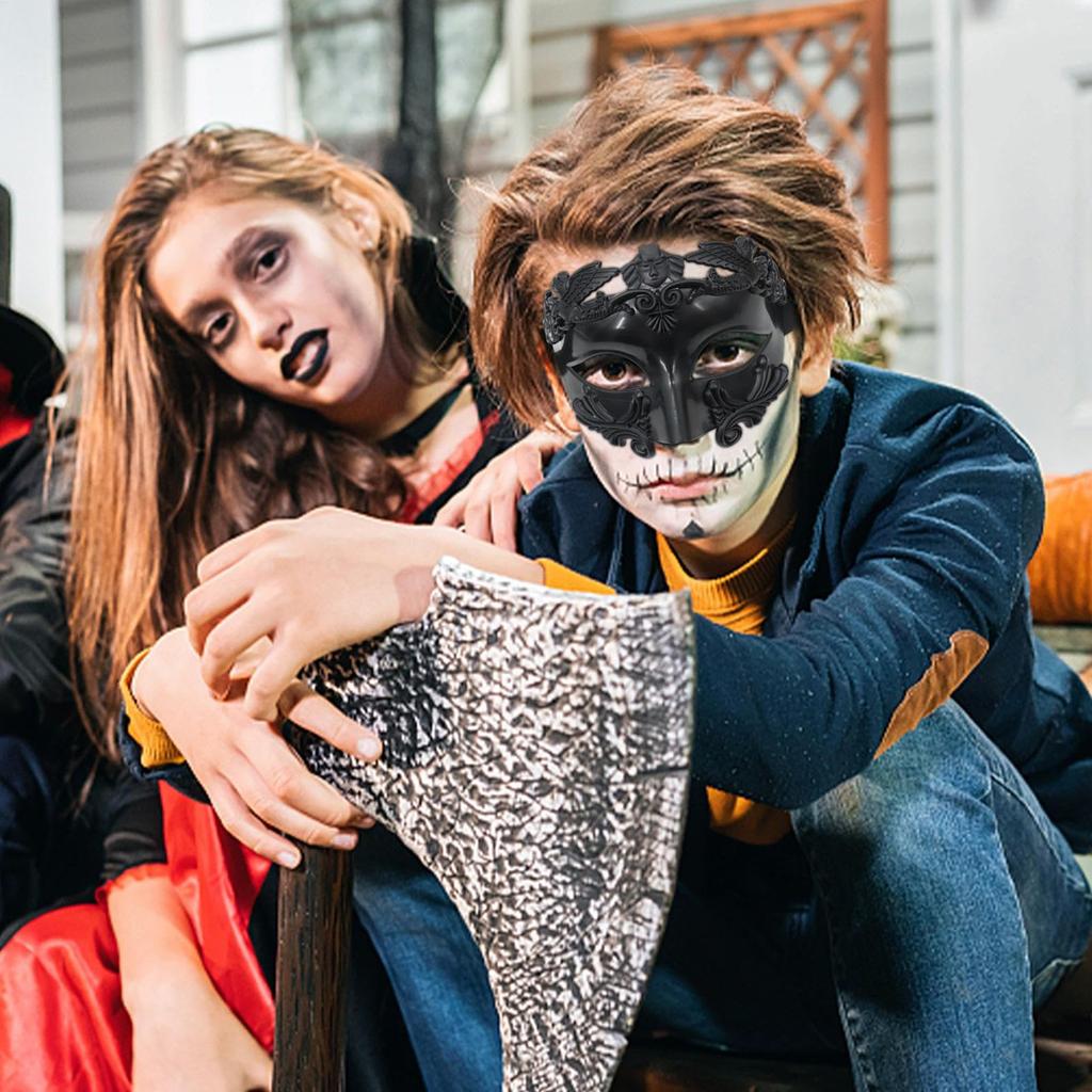 Men's Masquerade Masks - Roman/Greek Masks - Venetian Half-Face Masks, Suitable For Masquerade Balls, Carnivals, And Parties