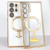 Original Wireless Magnet Plating Cover For Magsafe Case For Samsung Galaxy S24 Ultra S21 S23 Fe S22 Plus Full Camera Protection Case