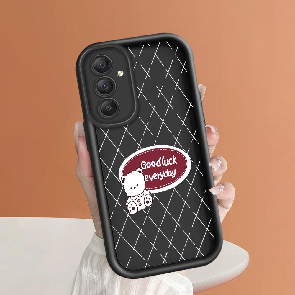 Coque de téléphone en Silicone souple, motif d'impression d'échelle carrée, couverture complète d'appareil photo, Protection antichoc, étui en caoutchouc pour Samsung