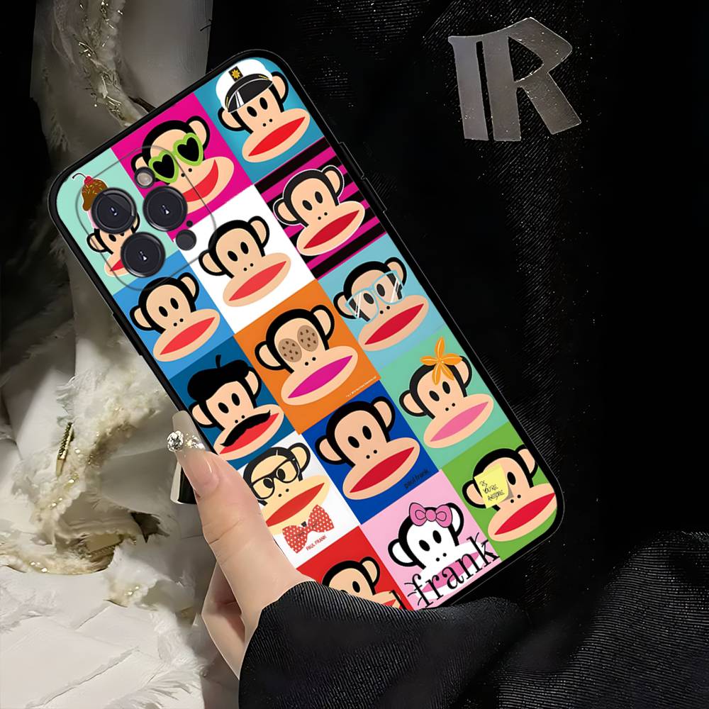 Fashion Logo P-Paul F-Frank Black Soft Phone Case For IPhone 16 15 14 13 11 12 17 Pro Max Mini Plus