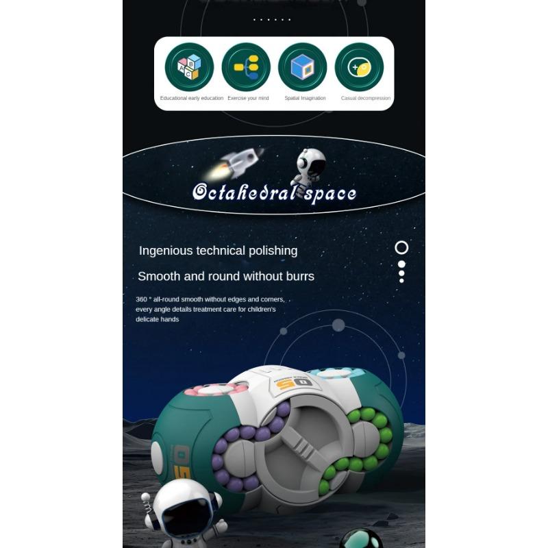 Fingertip Magic Cube Eight Sided Space Magic Cube with Ball BearingS,Finger Gyroscope Rotation Stress Relief Device - Educational Thinking Toy