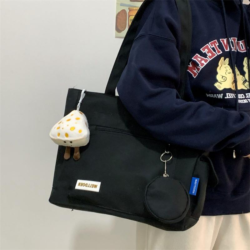 Borsa a Tote in Nylon da Donna con Grande Capacità e Chiusura a Zip per Uso Quotidiano