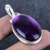 Sage Amethyst Gemstone Handmade 925 Sterling Silver Jewelry Pendant 1.85" C9z26