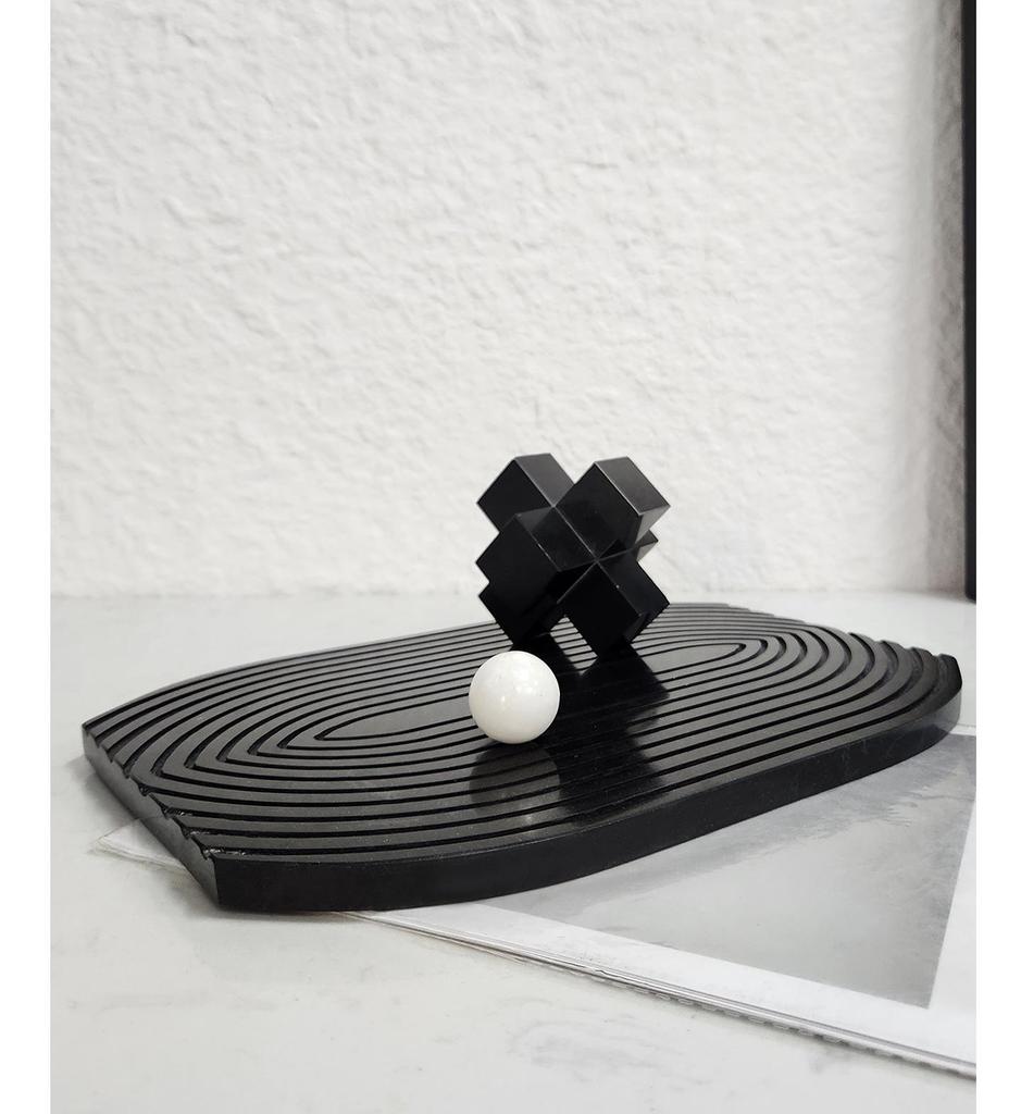 Modern Marble Tray Ornament for Living Room, Bedroom, and Hotel Décor