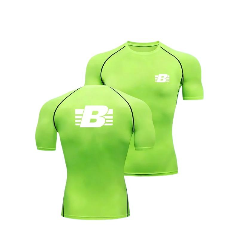 Men's Compression Running T-shirt Fitness Gym Tight Shirt Sleeve Sport Training Sportswear Sweat-Resistant Fashion Jogging High-Elasticity Tops