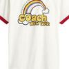 Coach Cotton Rainbow Pattern Trim Round Neck Short Sleeve T-Shirt Men Tops White CBL84-Y05