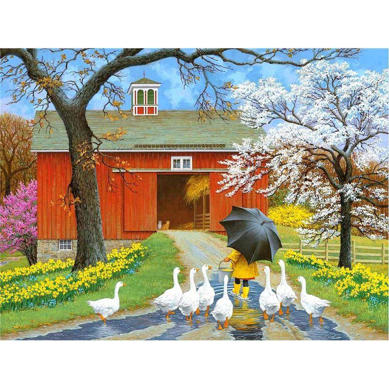 Pintura de Diamantes 5D Paisaje Pedrería Imágenes Paisaje Mosaico de Diamantes Dibujos Animados Decoración del Hogar