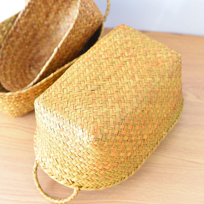Rustic Woven Rattan Fruit & Snack Organizer Basket
