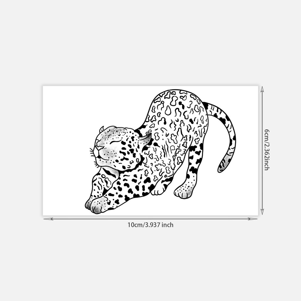 Cute Stretching Tiger Tattoo Sticker Personalized Waterproof Lasting Tattoo Sticker
