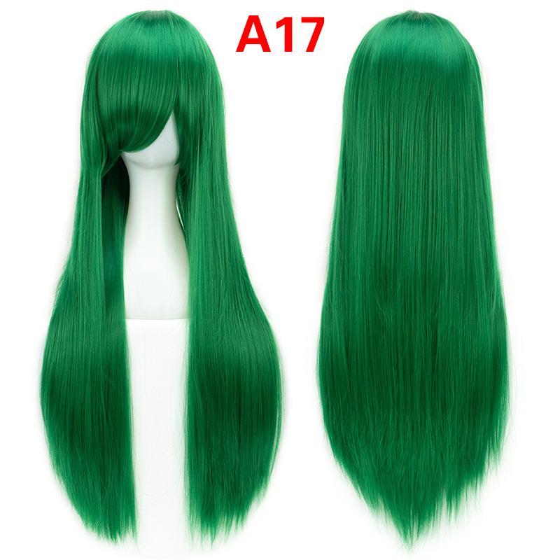 Universal Synthetic Colorful Long Straight Cosplay Wigs Natural 80Cm Hair Extensions Lolita Masquerade Party Hairstyle