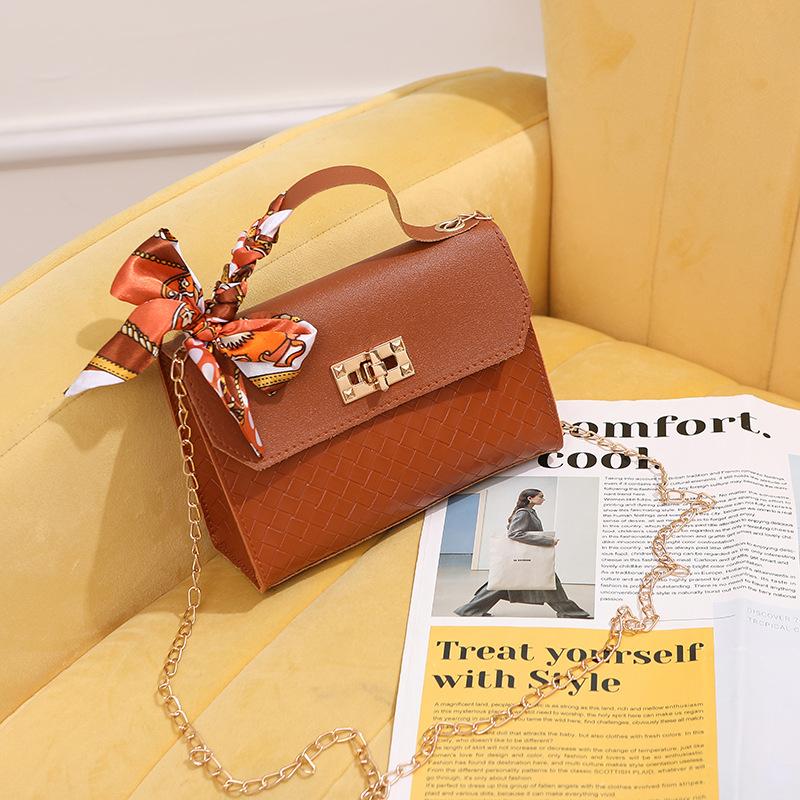 Kos deg opp Kjede Små Firkantede Vesker Engros Damevesker, Moteriktige og Allsidige Små Vesker med Vevet Mønster