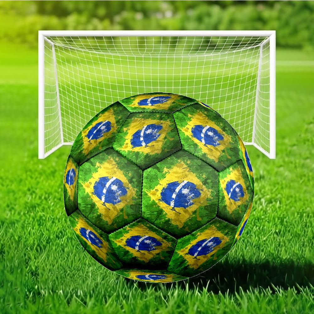 Brazil Artwork Printed Size 5 Soccer Balls, Anti-Slip, Protective Football, Outdoor Sport, a Unique Gift Suitable for him/her, Birthday