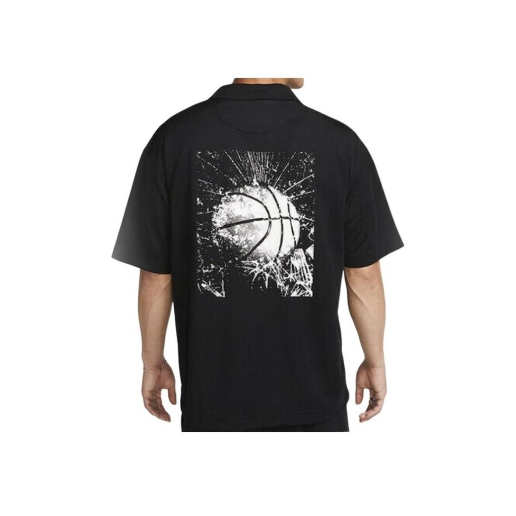 Nike Solid Color Logo Polo Collar Short Sleeve Casual Shirt Men Tops Black FB6985-010