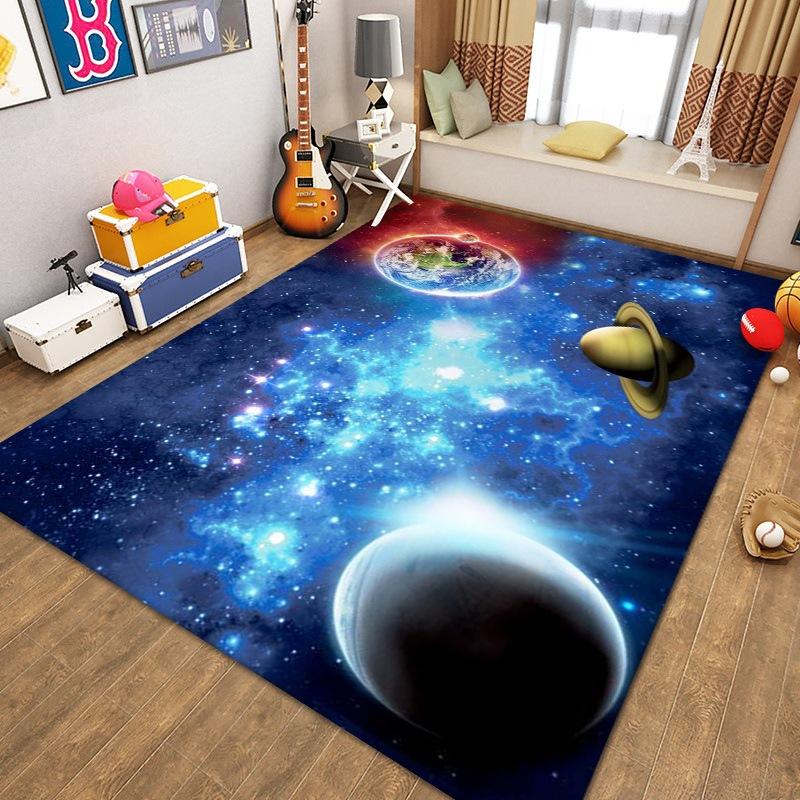 

Спальня, гостиная, балкон, напольный коврик, детская комната, прикроватный коврик для двери, домашний креативный нескользящий ковер со звездной вселенной 40x60cm