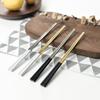 5pairs Wedding Party Chopsticks Durable Non-Slip Korean Chopstick Black Golden Chinese Chop Stick Sushi Dinnerware Japan Cutlery