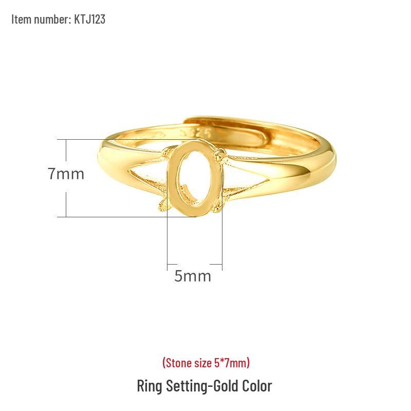 

925 Sterling Silver Adjustable Ring Setting with Oval Inlaid Amber or Turquoise for Men & Women Adjustable