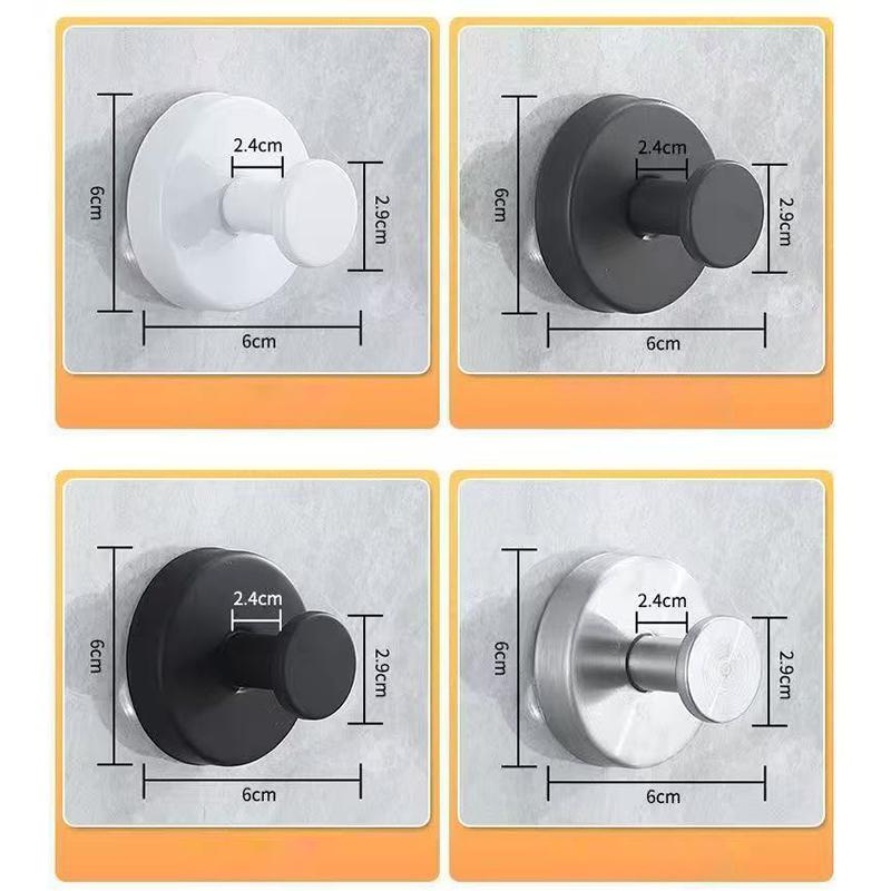1Pc Stainless Steel Suction Cup Hooks For Shower Bathroom Hanging Towels Robe Loofah Hook For Glass Shower Doors Tile Mirrors