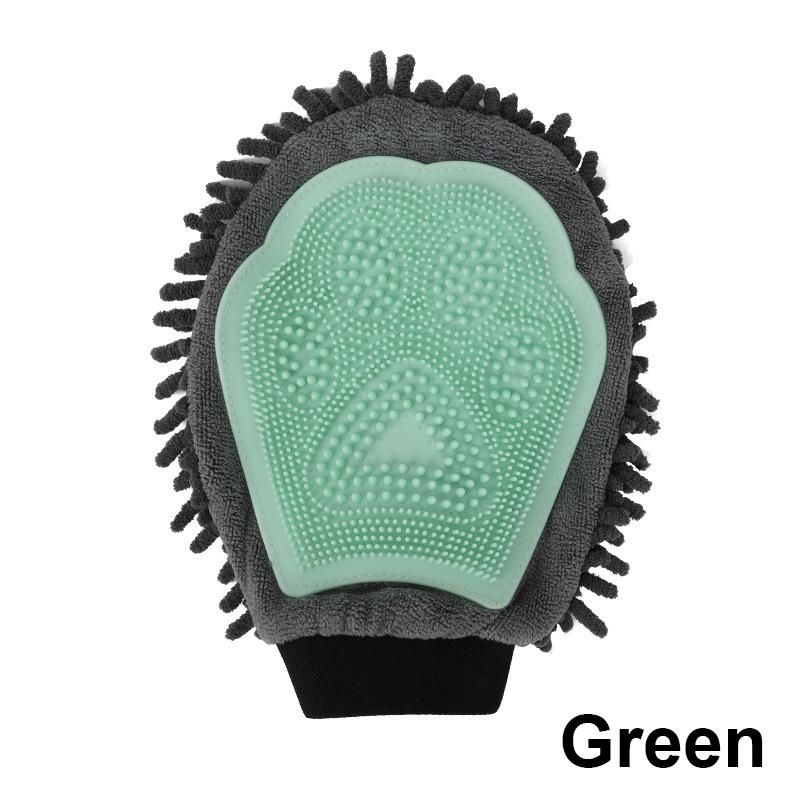 

1 шт. Перчатки для груминга питомцев Двусторонние перчатки Чистка Массаж Мытье собаки Ванна Быстро впитывают воду Удаление шерсти Перчатка зелёный