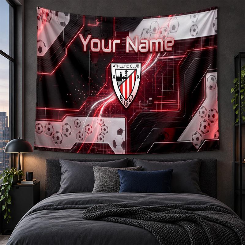 Personalized Tapestry Wall Hanging Athletic Bilbao FC Pattern Art Background Cloth