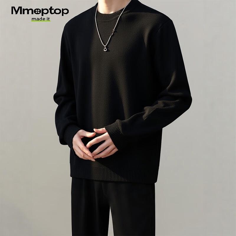 

MMOPTOP Men s Japanese Style Solid Color Pullover Knit Sweater L