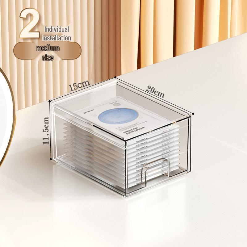 High-End Kosmetikaufbewahrungsbox: Transparente Schublade für Hautpflege, Lippenstift und Pinsel.