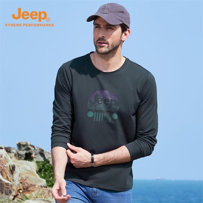 JEEP Men's Xinjiang Cotton Long-Sleeve T-Shirt
