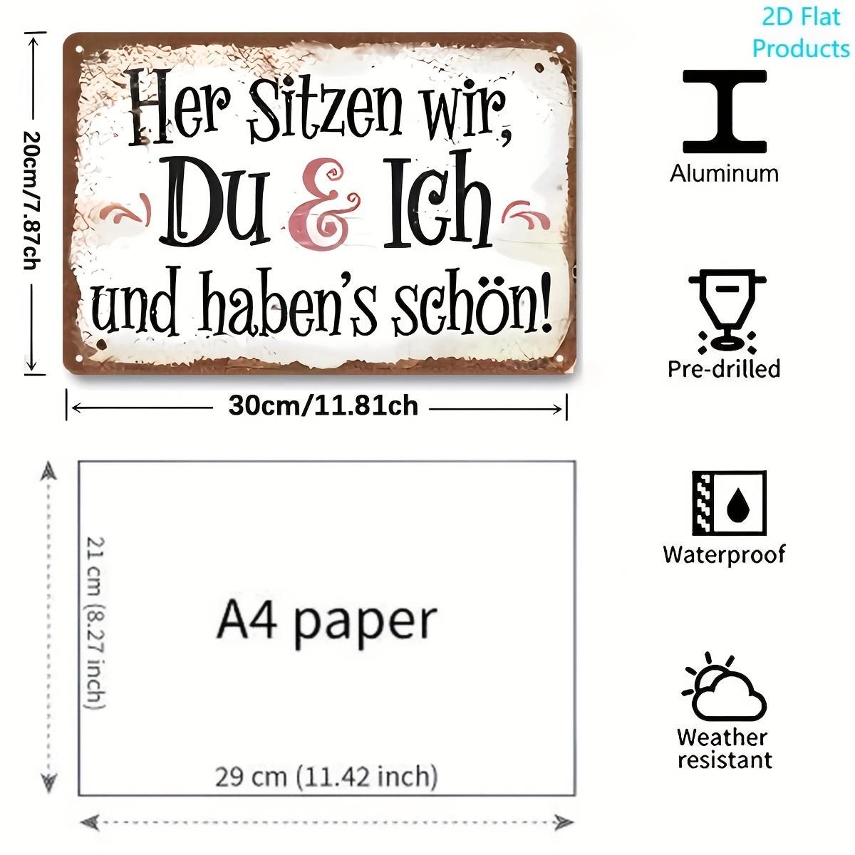 

Vintage German Coffee Quote Metal Sign x D Flat Distressed Iron Wall Art Rustic Cafe Bar Decor with Predrilled Holes 20x30cm（7.8x11.8inch）