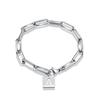 Minimalist Letter Titanium Steel Bracelet with Initials Stainless Steel Bracelet