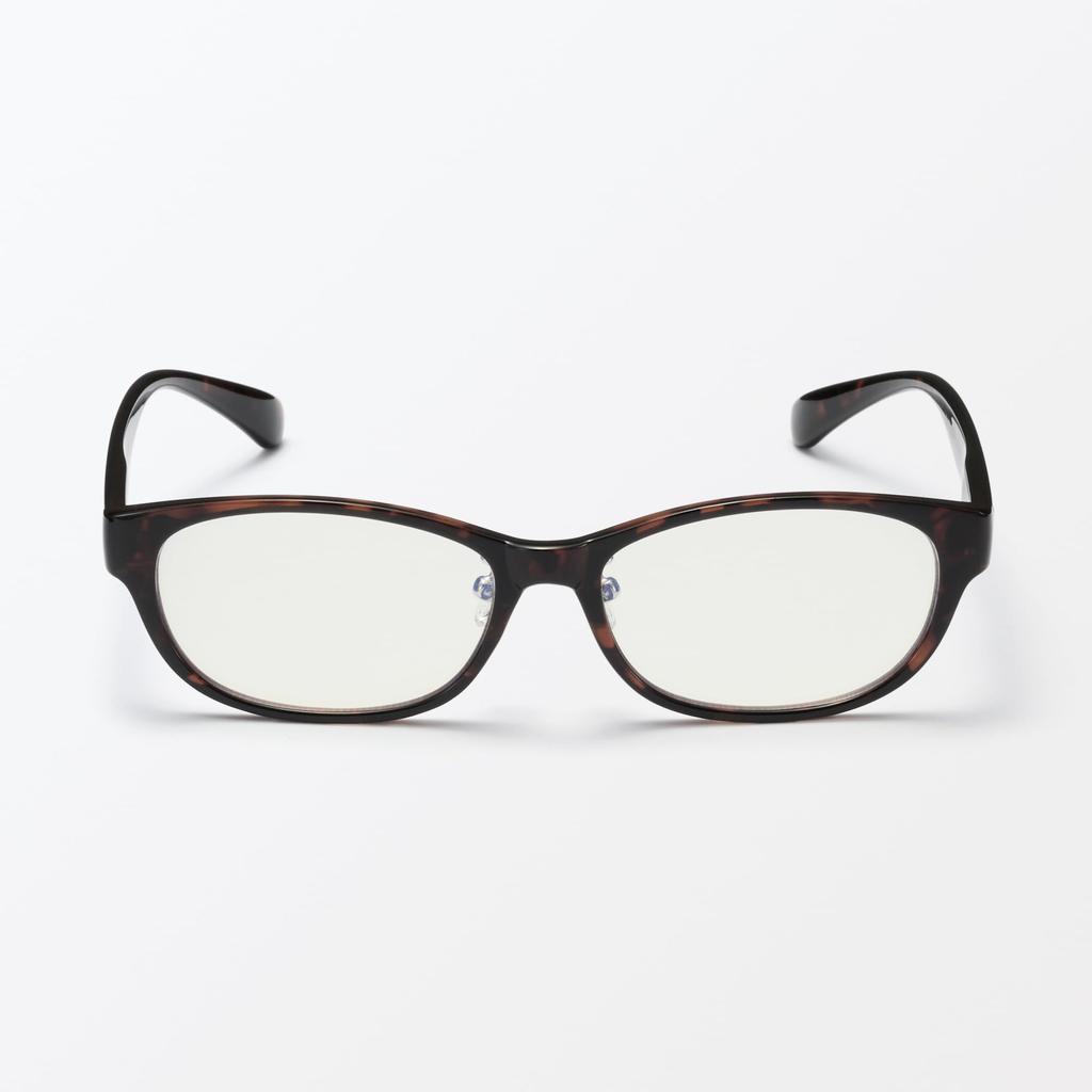 MUJI Blue Light Blocking Oval Brown Sunglasses, Unisex, Adult, DFD16A5S,