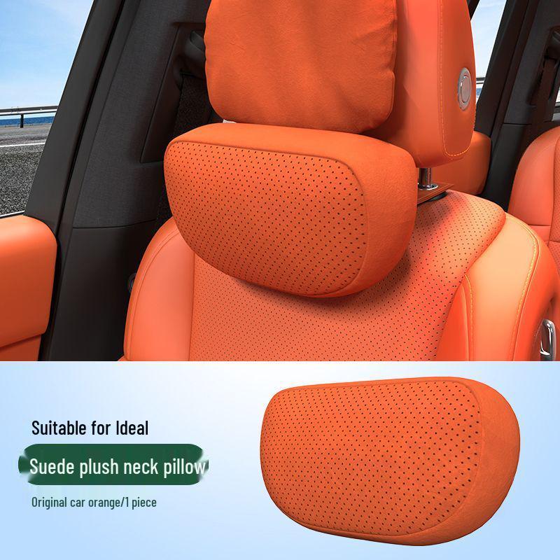 Ideal MEGA Headrest Neck & Lumbar Support Cushion – Suede Pillow for Car Interiors